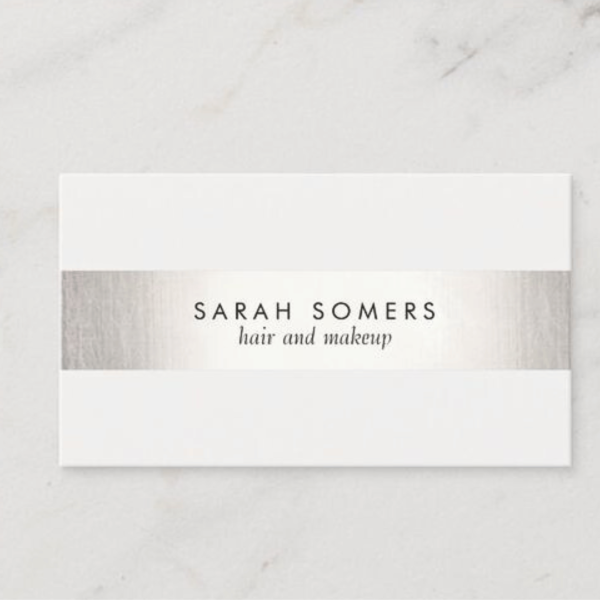 silver foil business card